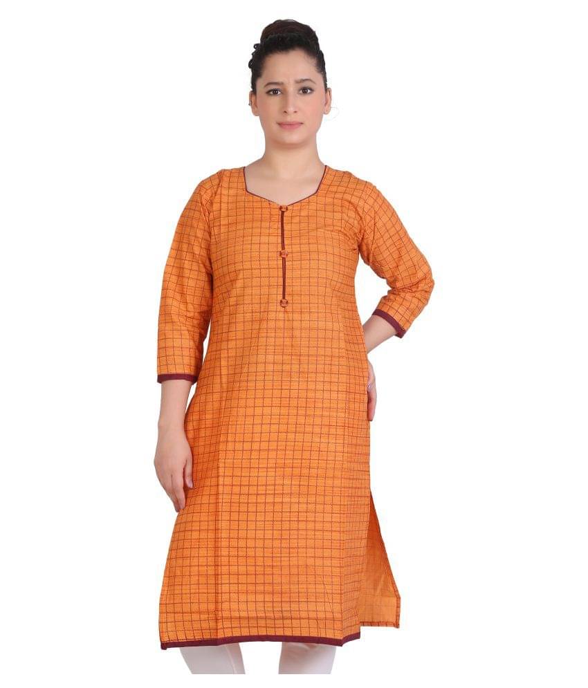 FCK-3 Multicolor Cotton A-line Kurti     			FCK-3 Multicolor Cotton A-line Kurti