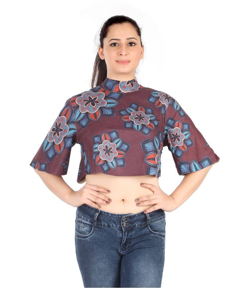     			FCK-3 Women's Cotton Blend Crop Top ( Multicolor )