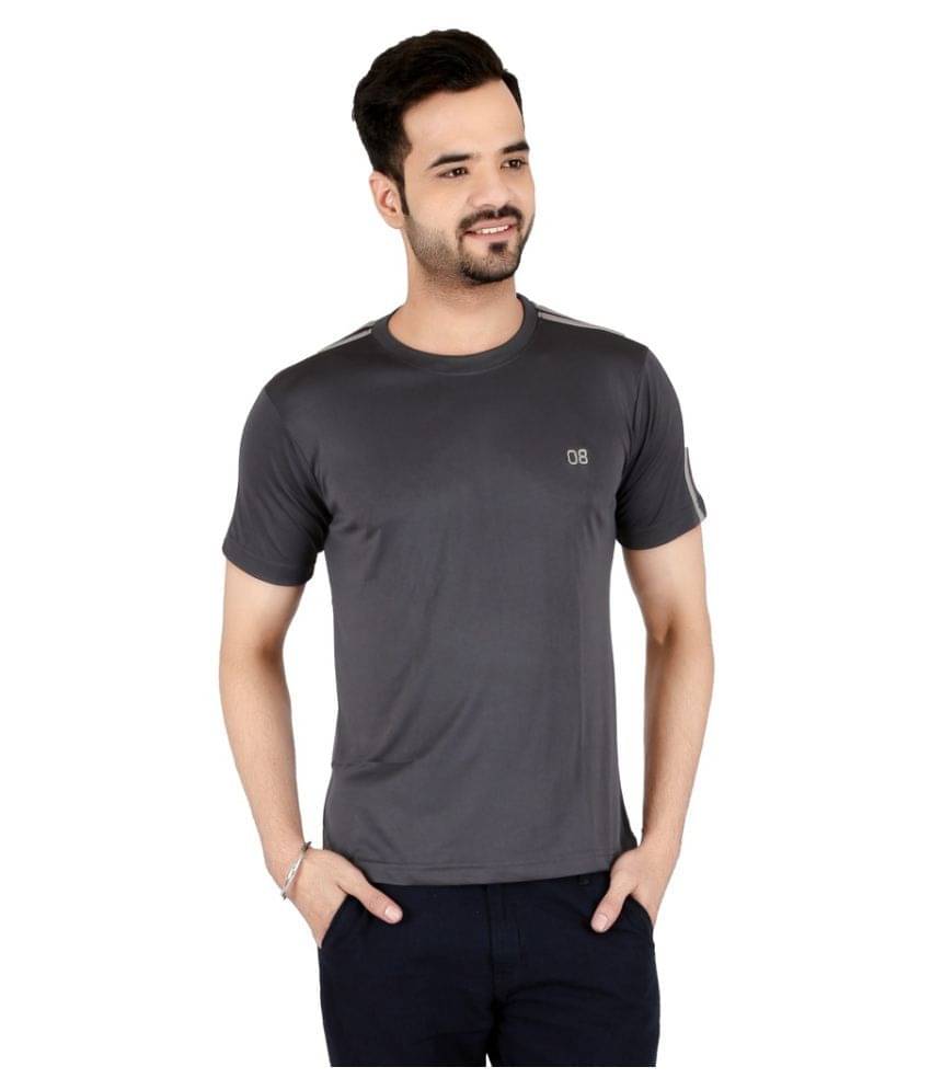     			Awack Pack of 1 Polyester Slim Fit Men's T-Shirt ( Grey )