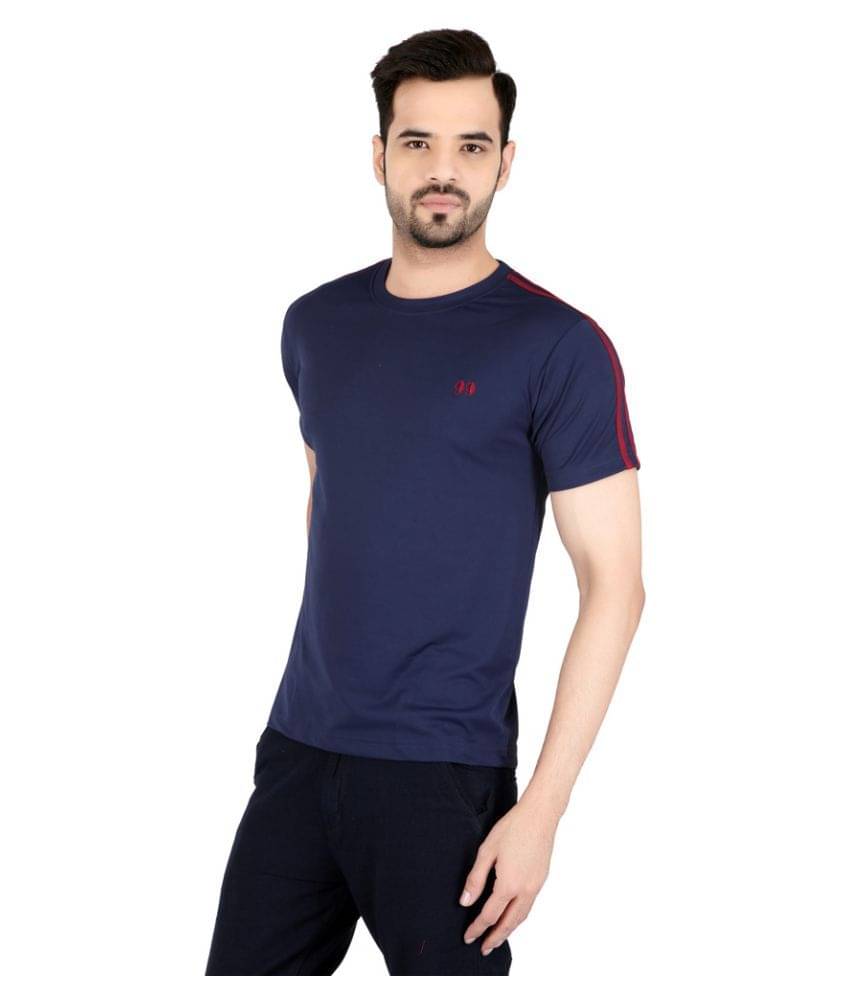     			Awack Pack of 1 Polyester Slim Fit Men's T-Shirt ( Navy )