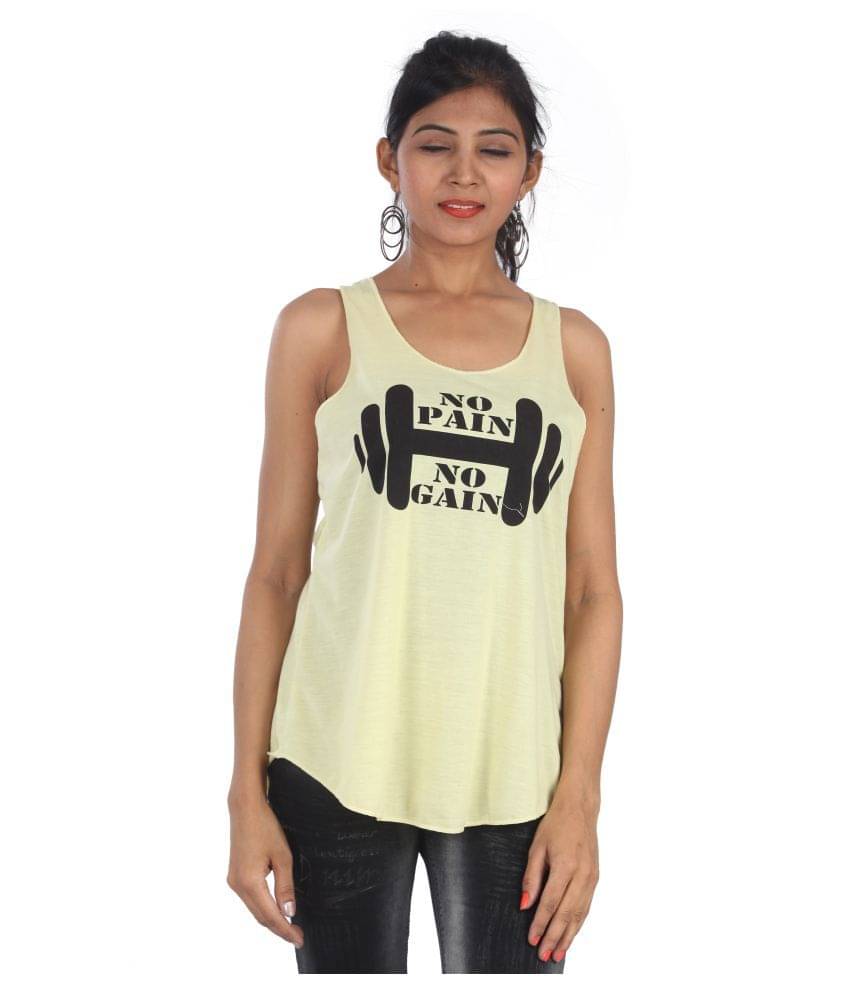 FCK-3 Women's Cotton Regular Top ( Yellow ) FCK-3 Women's Cotton Regular Top ( Yellow )