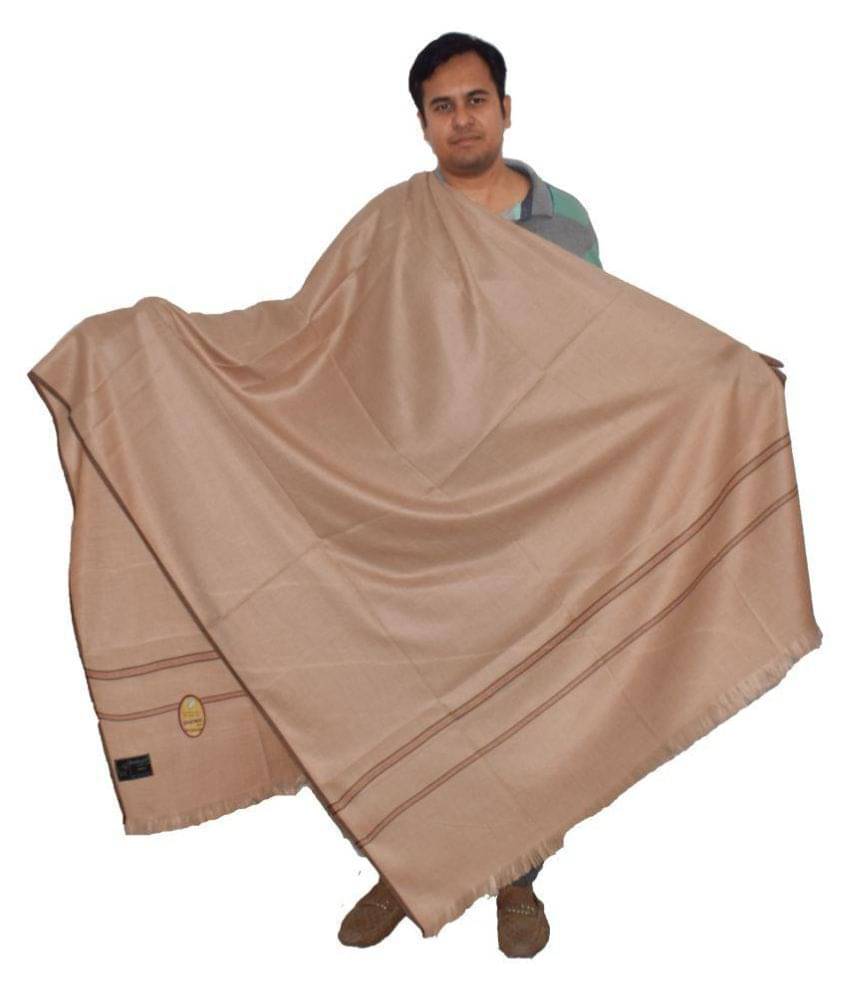     			Vrinde Beige Woolen Shawls