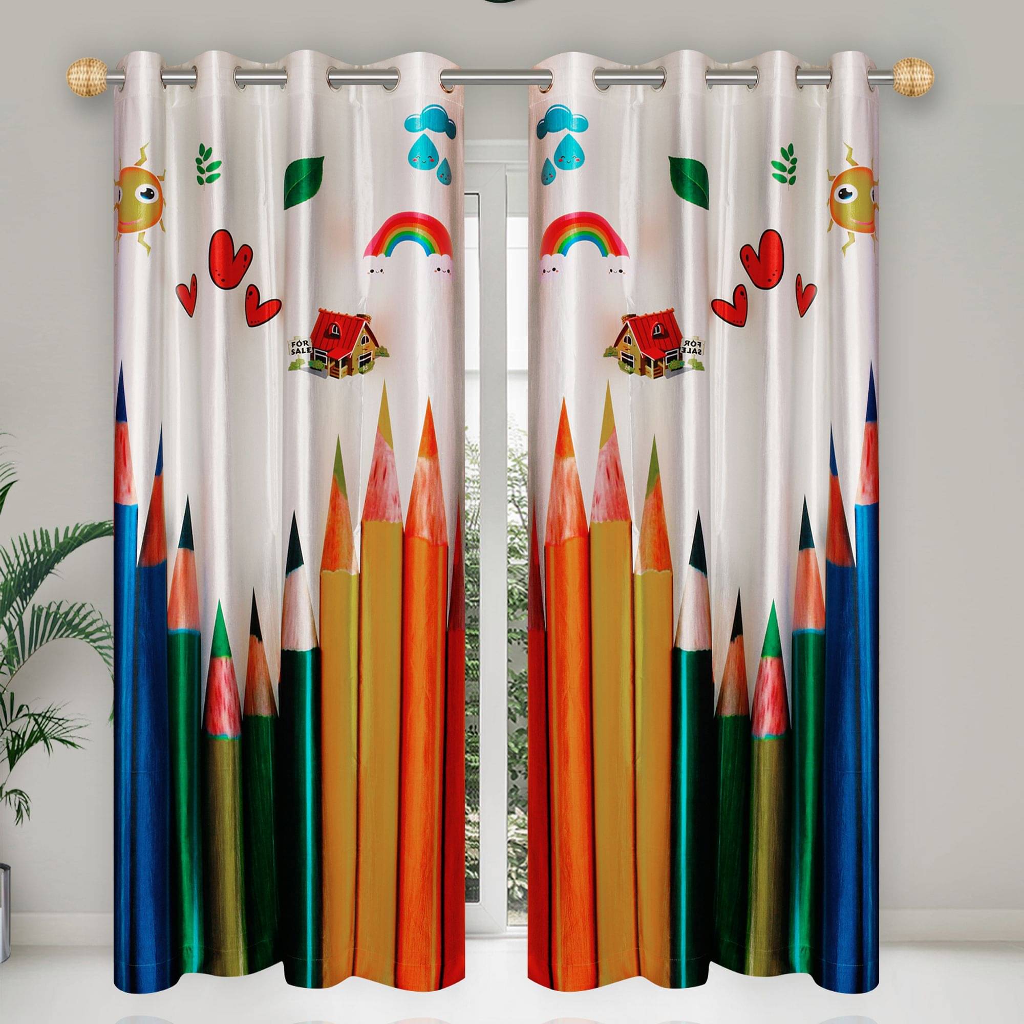 E-Retailer Single Door Semi-Transparent Eyelet Polyester Curtains Cream E-Retailer Single Door Semi-Transparent Eyelet Polyester Curtains Cream