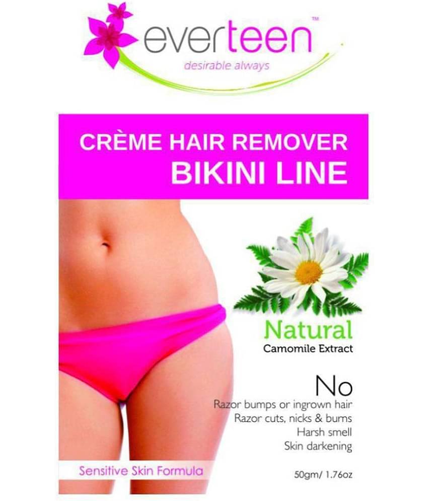 everteen Bikini Line Hair Remover Creme - Natural for Women - 3 Packs (50g Each)