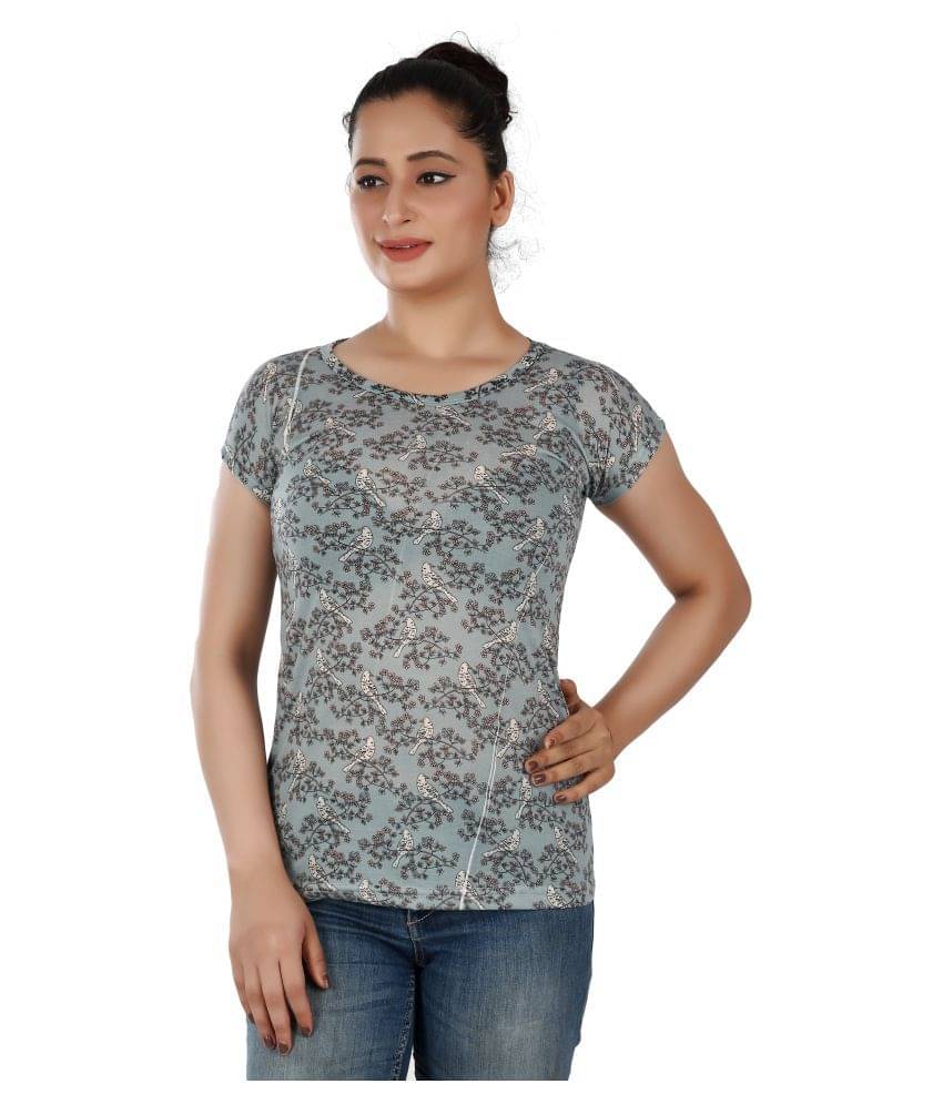     			FCK-3 Women Poly Cotton Regular Fit Round Neck T-Shirt ( Multi Color )