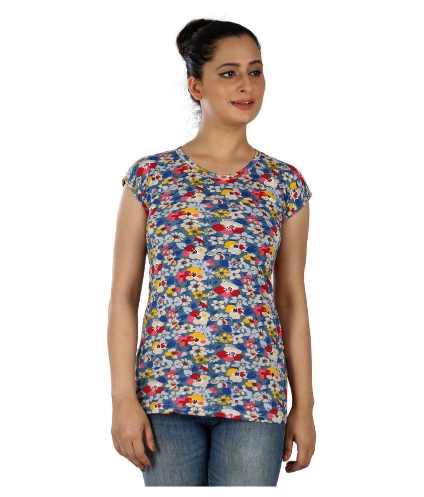     			FCK-3 Women Poly Cotton Regular Fit Round Neck T-Shirt ( Multi Color )