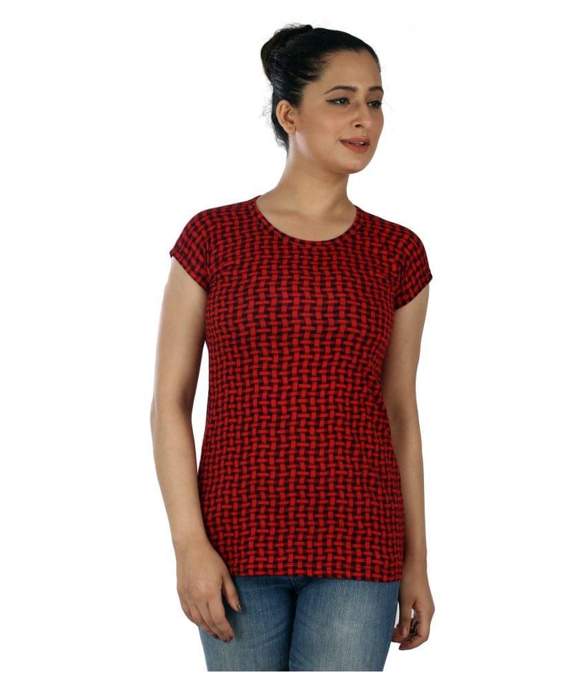     			FCK-3 Women Poly Cotton Regular Fit Round Neck T-Shirt ( Multi Color )