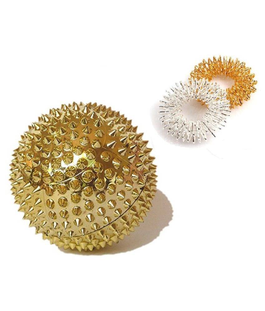     			AHCS acupressure magnetic ball massaging for palm with two sujok rings for finger