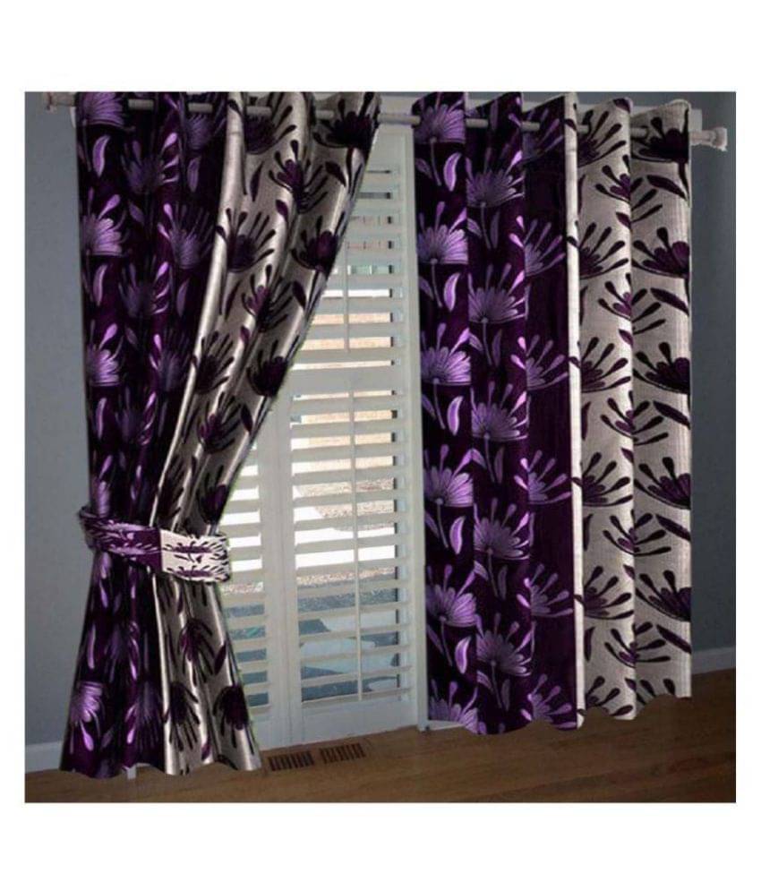     			Tanishka Fabs Blackout Room Darkening Curtain 9 ft ( Pack of 2 ) - Purple