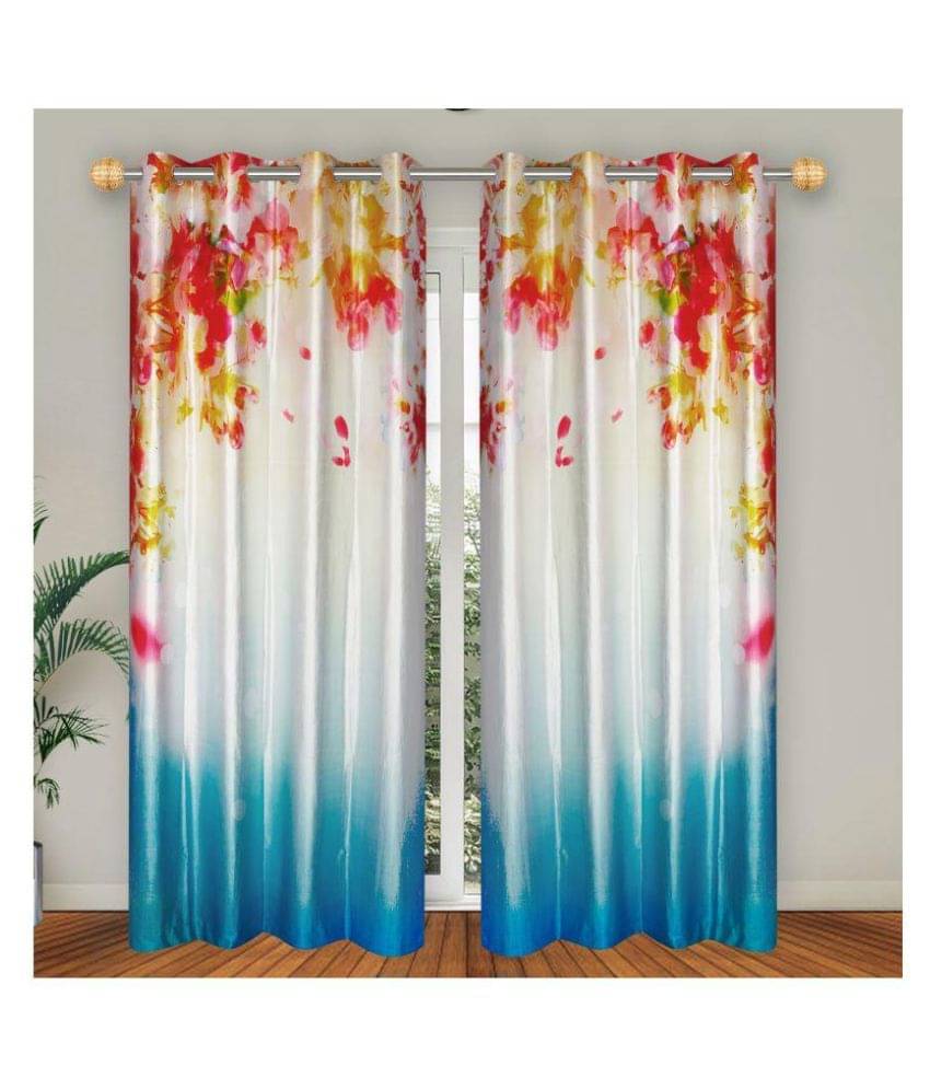 E-Retailer Single Door Semi-Transparent Eyelet Polyester Curtains White E-Retailer Single Door Semi-Transparent Eyelet Polyester Curtains White