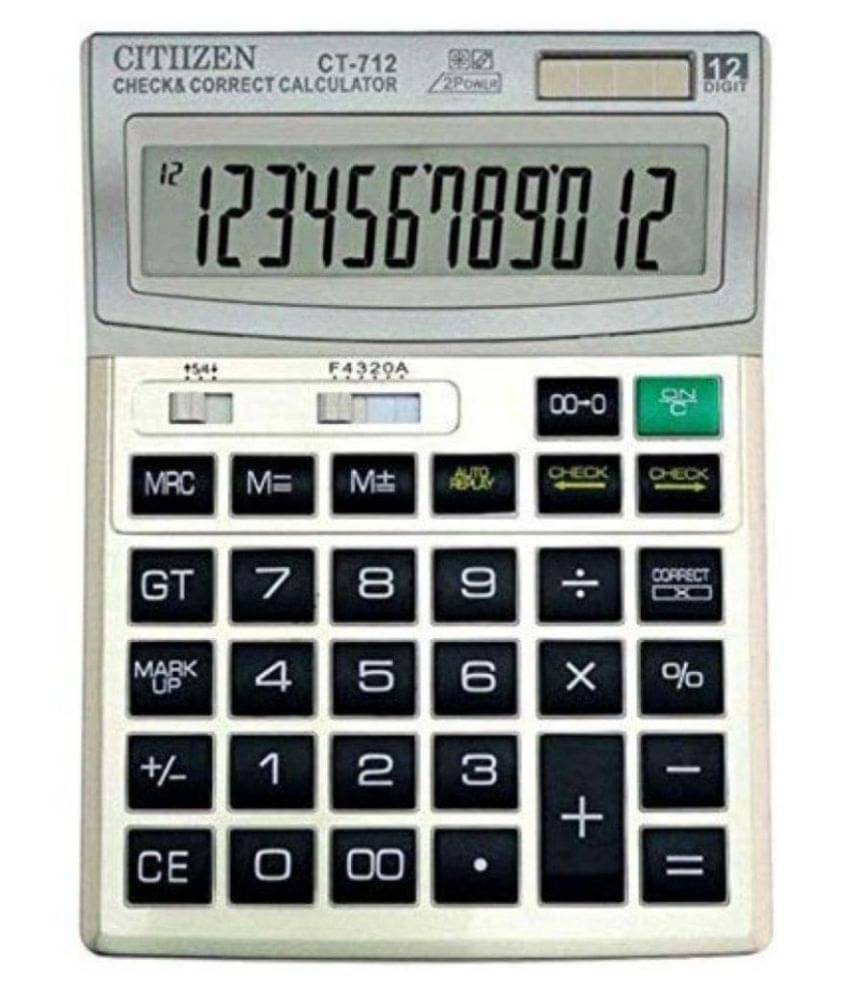     			TAG SKY-CITLLZEN CT-712 BIG Display 112 Step Check And Correct 12Digits Two Way Power Calculator.