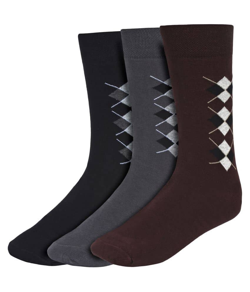 Creature Gray Formal Mid Length Socks Pack of 3 - Socks | Buy online on ZillyBuy