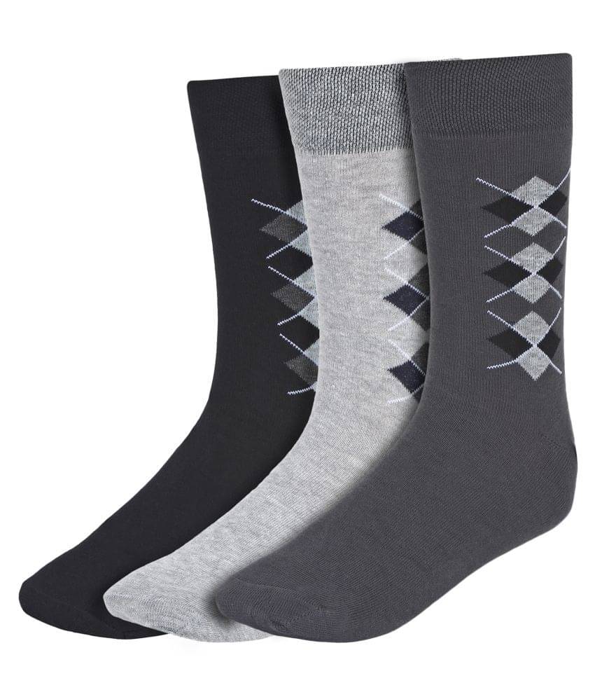     			Creature Gray Formal Mid Length Socks Pack of 3