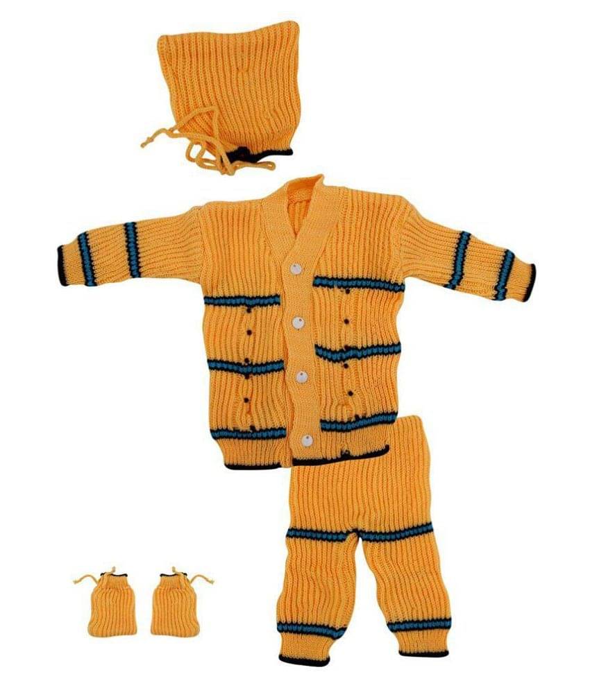     			The Creators Pack of 4 Unisex for Baby Woollen ( Yellow )