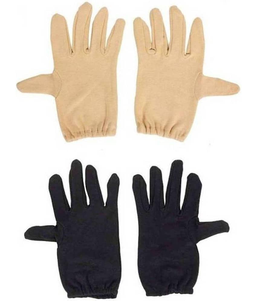 Tahiro Beige & Black Cotton Gloves - Pack Of 2 - Jewellery Sets | Buy online on ZillyBuy