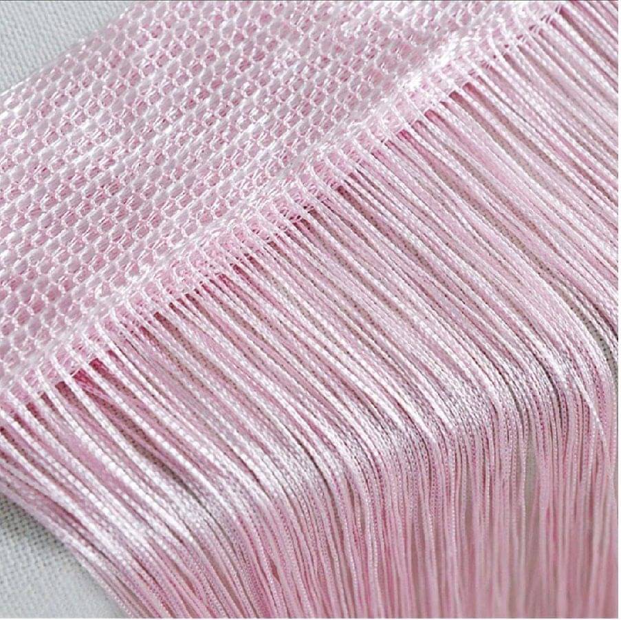 YUTIRITI Set of 2 Door Ring Rod Polyester Curtains Pink YUTIRITI Set of 2 Door Ring Rod Polyester Curtains Pink