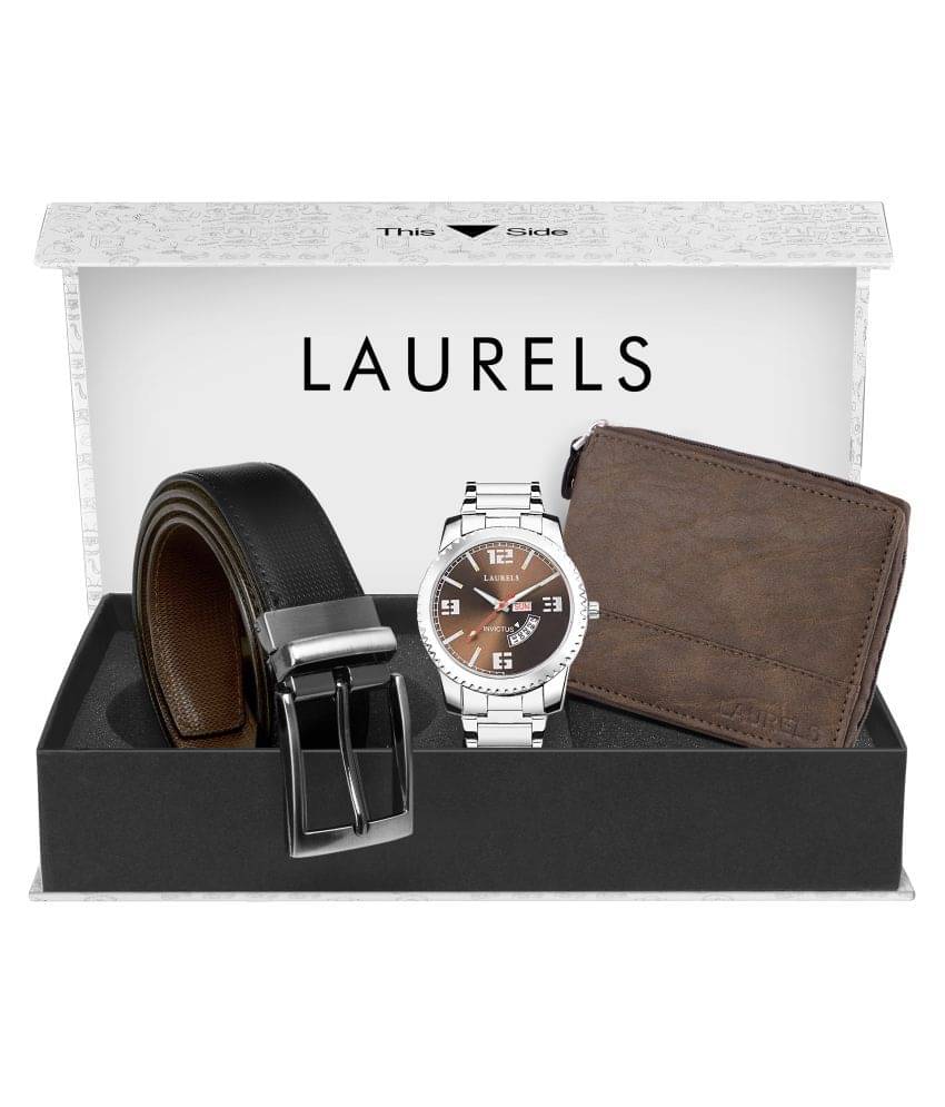     			Laurels Combo Pack: Brown Day & Date Function Watch, Brown Zipper Wallet & Black-Brown Reversible Belt-CP-INC-IV-090707-ZIP-09-MG-0209