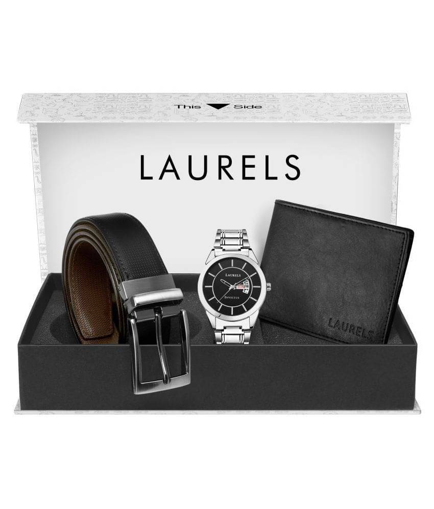     			Laurels Combo Pack: Black Day & Date Function Watch, Black Leather Wallet & Black-Brown Reversible Belt-CP-INC-XIII-020702-ASP-02-MG-0209