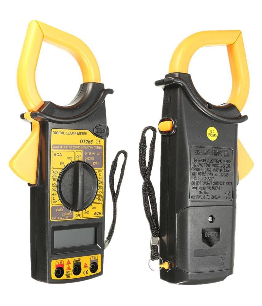     			Auto Ranging Clamp Multimeter with AC Current, AC/DC Voltage DT266 Electronic Digital Clamp Meter Multimeter AC Current AC DC Voltage Diode Tester Tool for Measuring AC/DC Current Voltage Tester Clamp Multimeter with Test Cable for Measuring Tools DM266