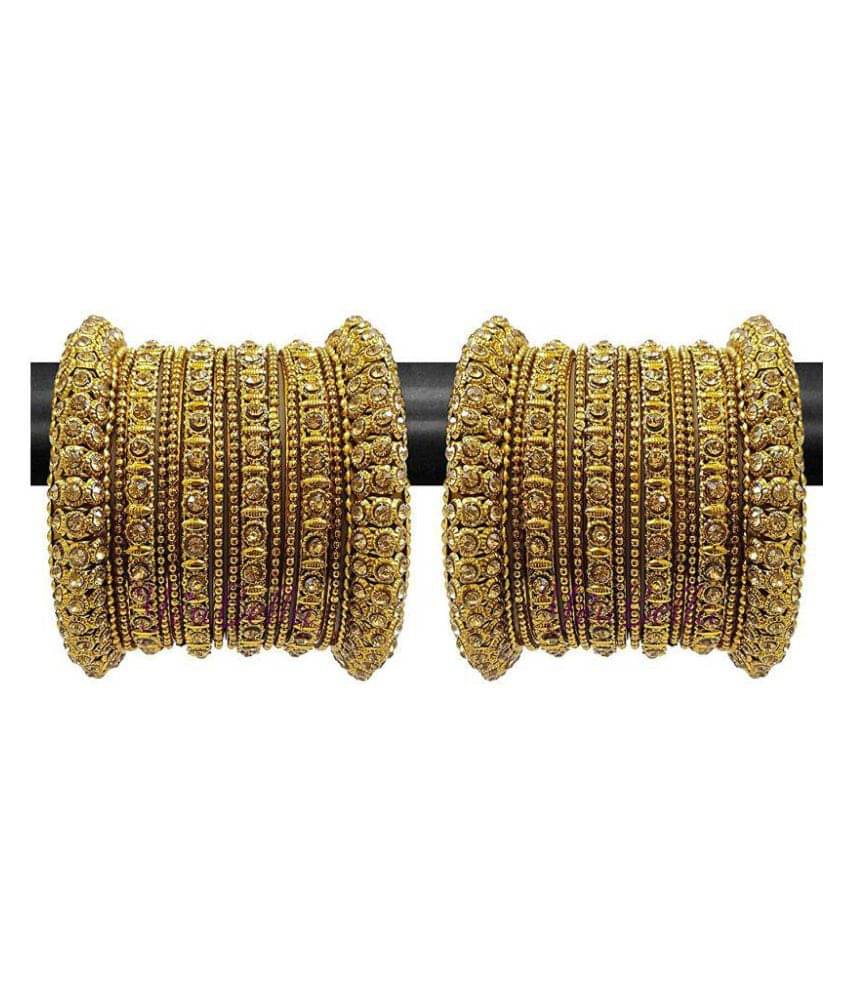     			YouBella Traditional Gold Plated Bracelet Bangles Set for Women