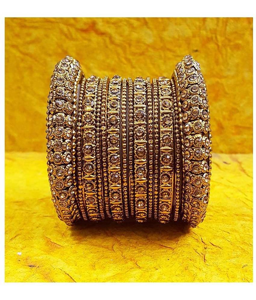 YouBella Traditional Gold Plated Bracelet Bangles Set for Women