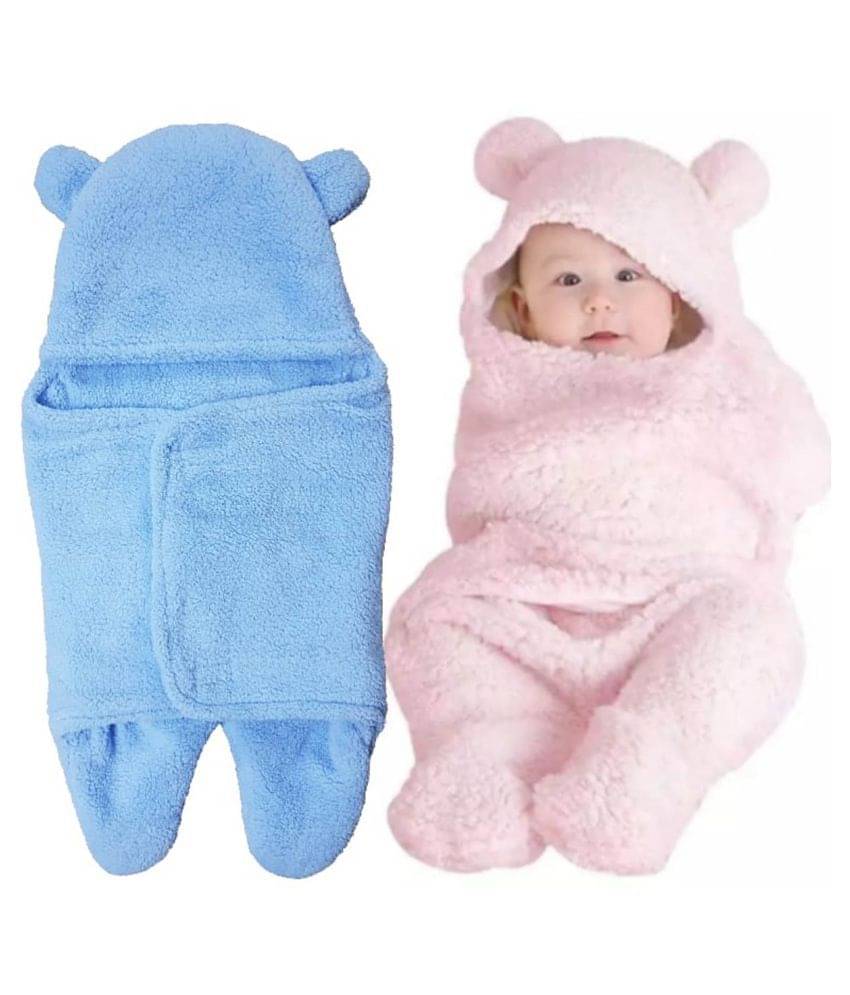     			Brandonn - Multicolor Flannel Baby AC Blanket (Pack Of 2)