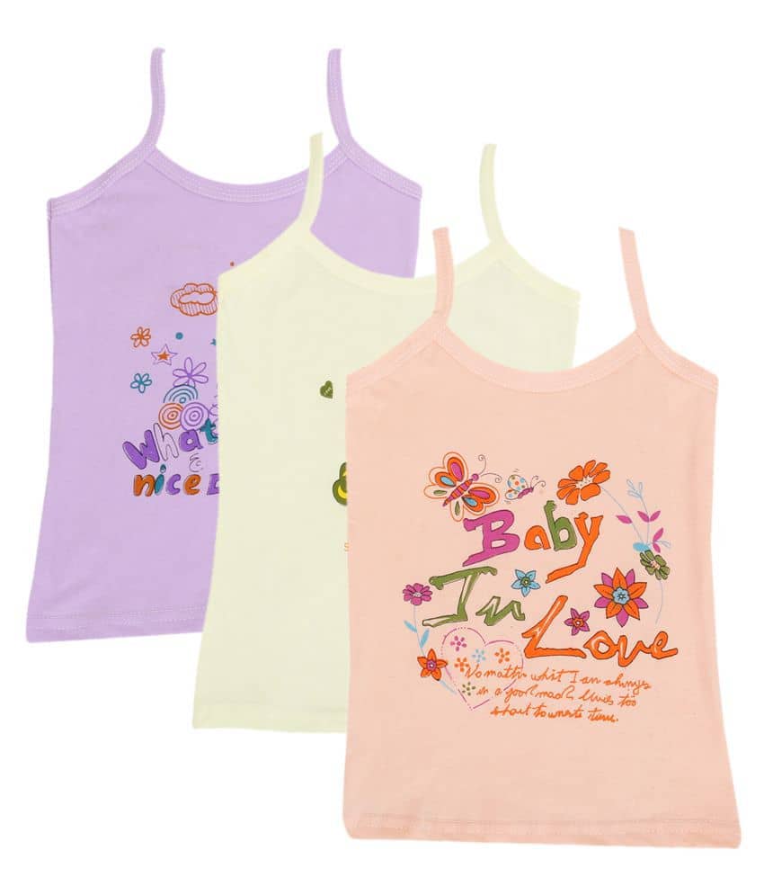 Paryag Hosiery Baby Girl's Cotton Slips, Pack of 3(3 slips_30, Multicoloured_30)