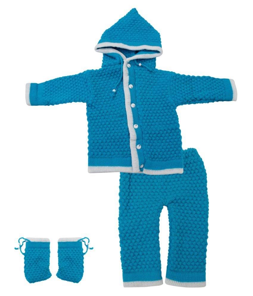     			The Creators Pack of 3 Unisex for Baby Woollen Pullover ( Blue )