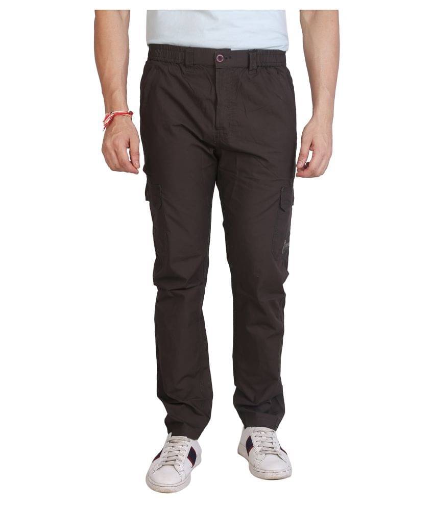 Awack Brown Cotton Trackpants Single Awack Brown Cotton Trackpants Single