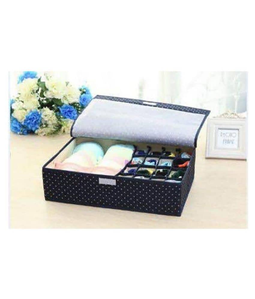House of Quirk 15+1 Compartment Foldable Non-Smell Non Woven Fabric Storage Box for Closet (30 cm x 49 cm x 11.51 cm)