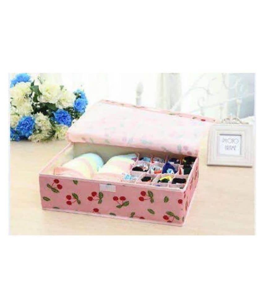 House of Quirk 15+1 Compartment Foldable Non-Smell Non Woven Fabric Storage Box for Closet (30 cm x 49 cm x 11.51 cm)