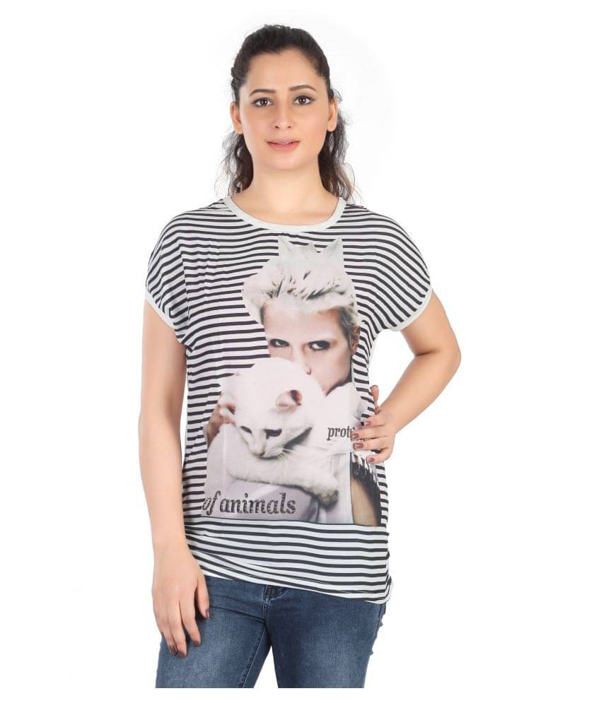 FCK-3 Women Cotton Regular Fit Round Neck T-Shirt ( White ) FCK-3 Women Cotton Regular Fit Round Neck T-Shirt ( White )
