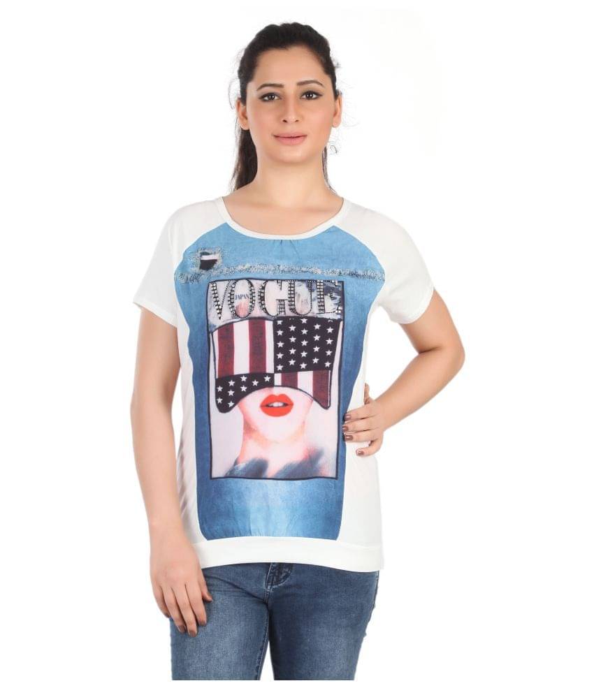 FCK-3 Women Cotton Regular Fit Round Neck T-Shirt ( White ) FCK-3 Women Cotton Regular Fit Round Neck T-Shirt ( White )