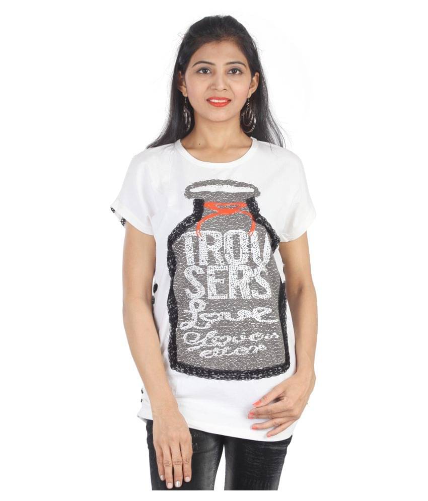     			FCK-3 Women Cotton Regular Fit Round Neck T-Shirt ( White )