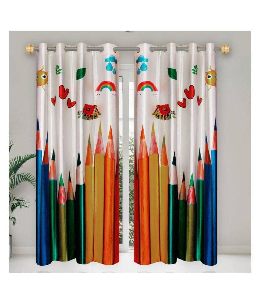     			E-Retailer Single Door Semi-Transparent Eyelet Polyester Curtains Cream