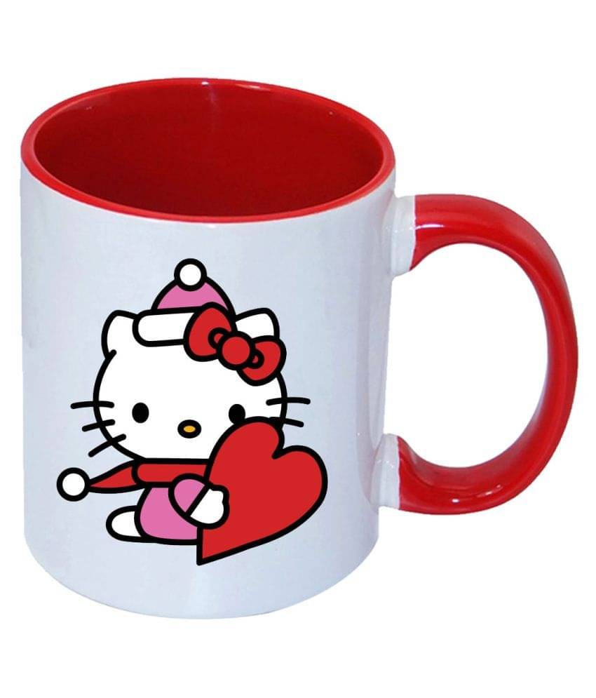     			COLOR YARD cute kitty, small Ceramic Coffee Mug 320 mL ( Pack of 1 )