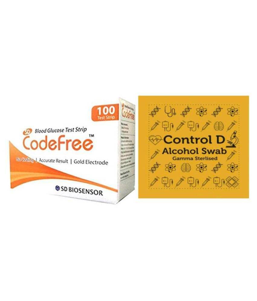     			Sd Codefree 100 Strips+100 Control D Alcohol Swabs
