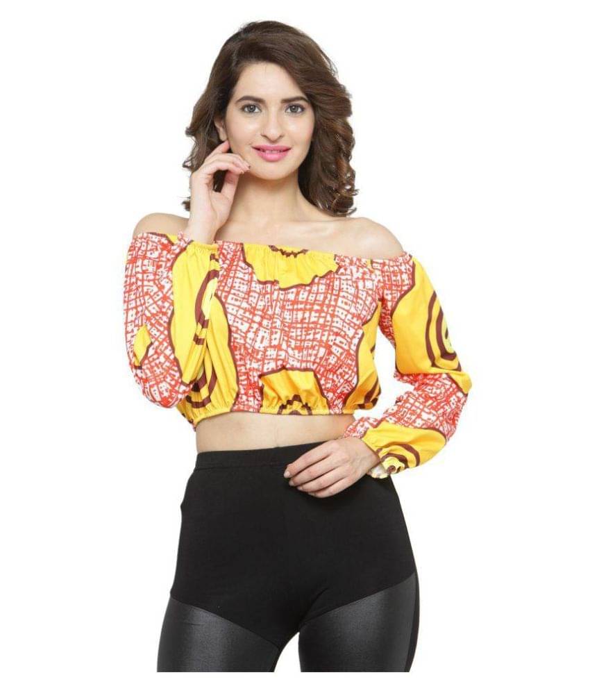     			N-Gal Women's Polyester Crop Top ( Multicolor )