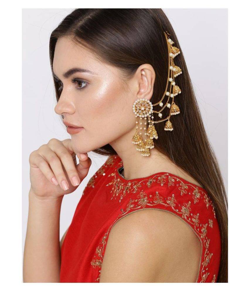     			YouBella Jewellery Traditional Stylish Gold Plated Pearl Fancy Party Wear Jhumka/Jhumki Earrings for Girls and Women