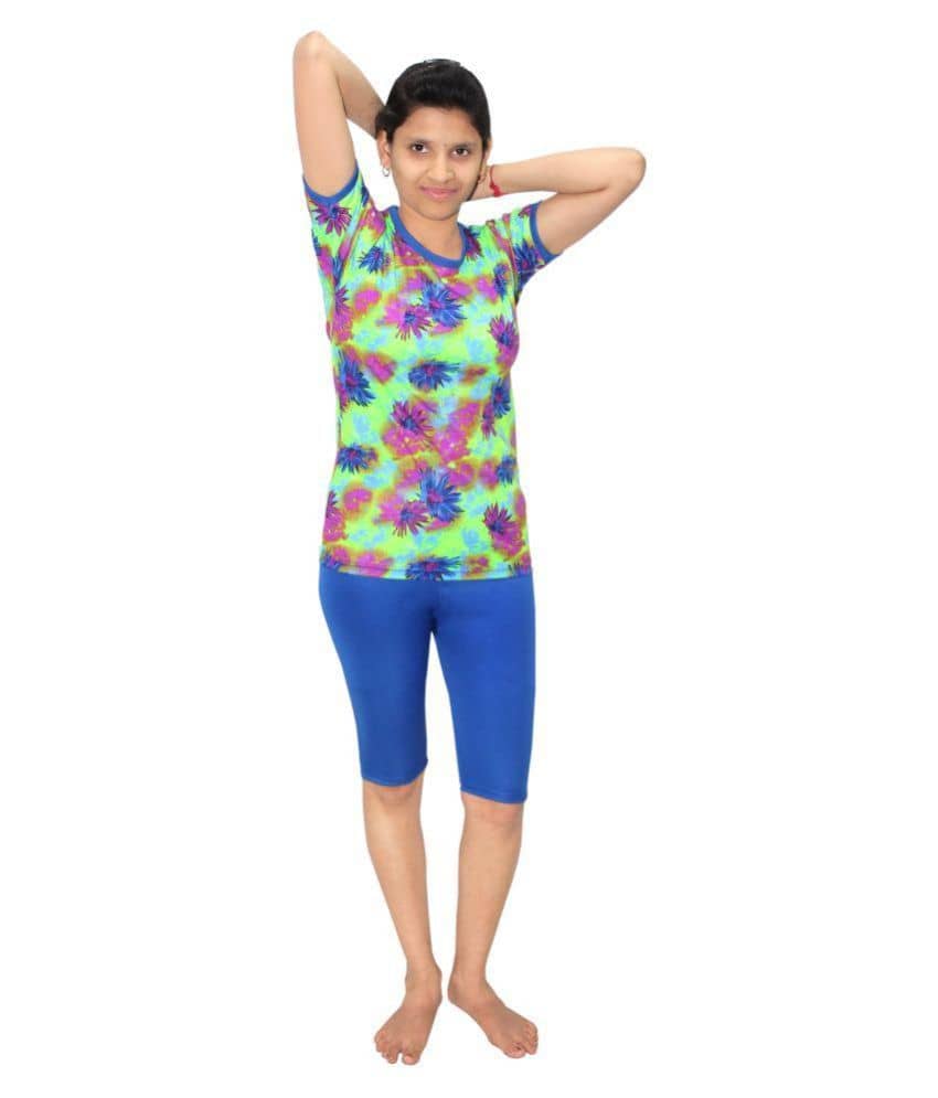 Goodluck Blue T-Shirt & Shorts Combo Swimming Costume - Sports and Fitness Equipment | Buy online on ZillyBuy
