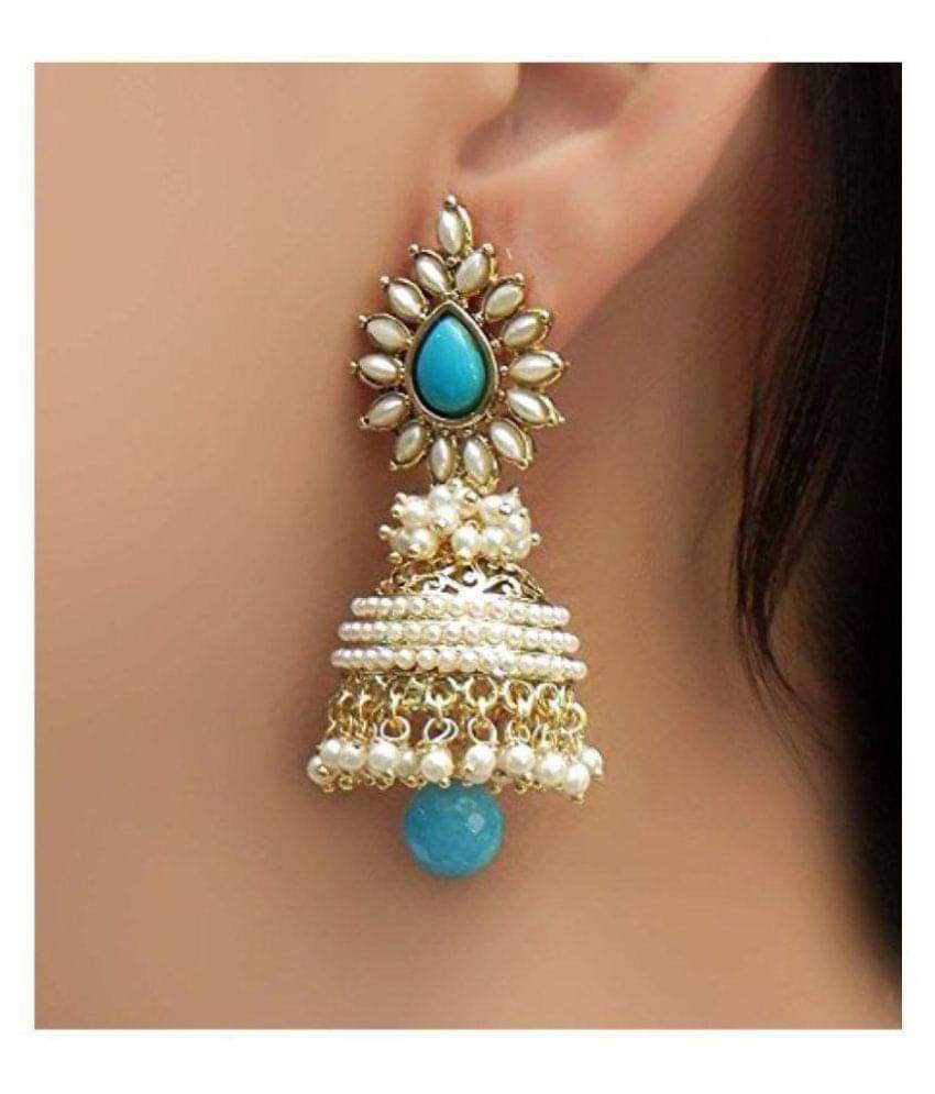     			YOUBELLA Golden Jhumki Earrings ( Pack of 1 )