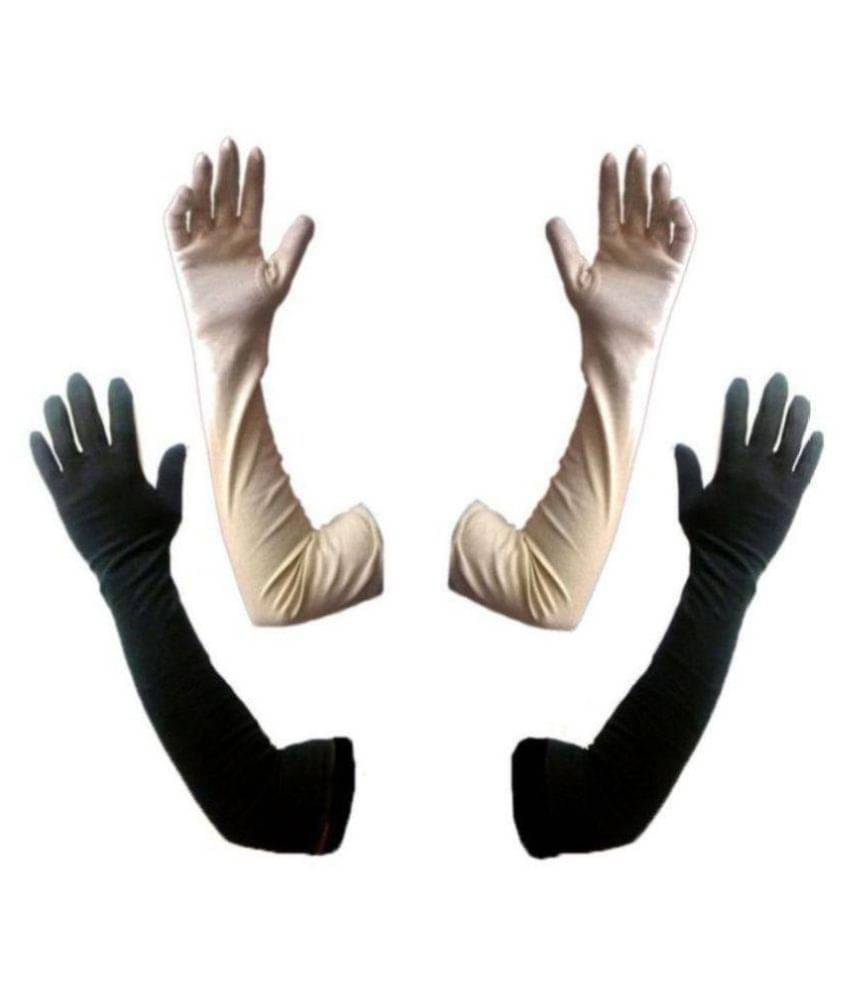 Tahiro Beige & Black Full Arm Sleeves Gloves - Pack Of 1     			Tahiro Beige & Black Full Arm Sleeves Gloves - Pack Of 1
