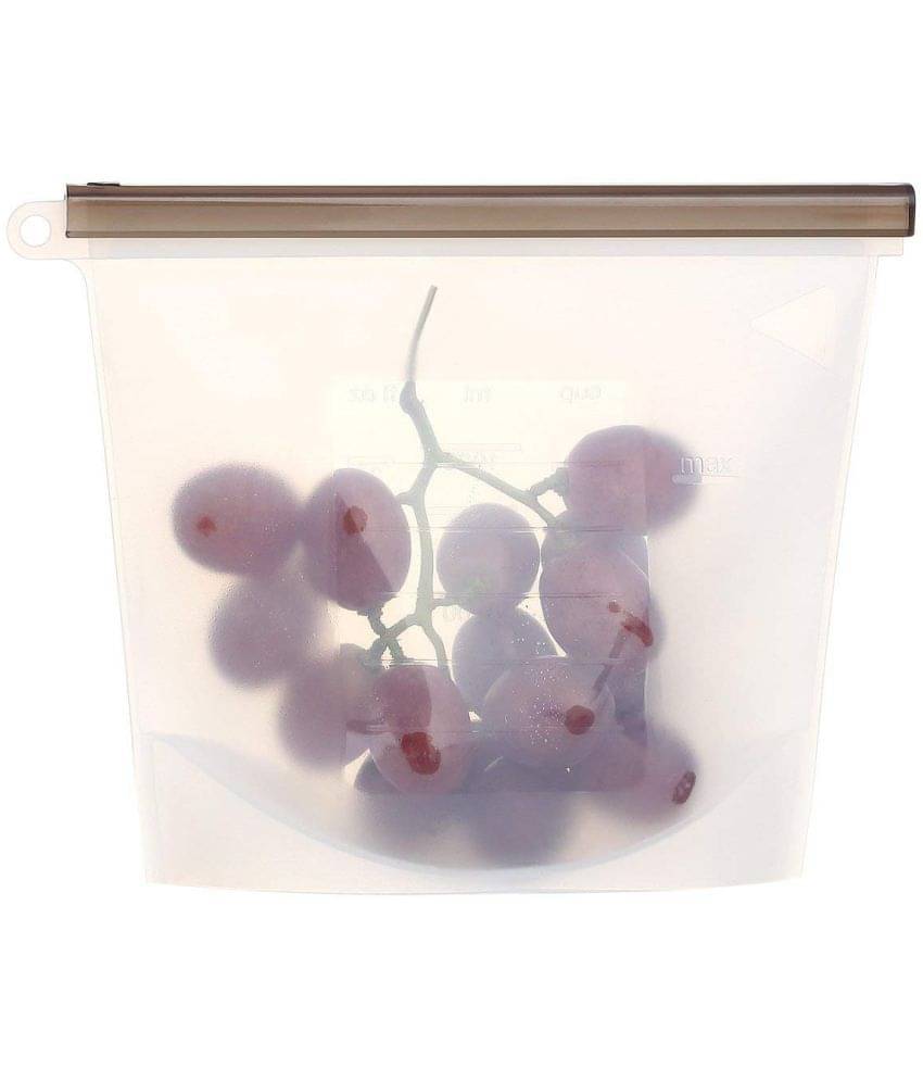     			House of Quirk 1pc Reusable Silicone Food Preservation Bag Gallon - Zip Sealed Storage Container