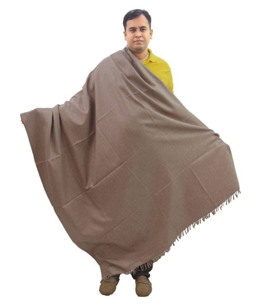     			Vrinde Beige Solid Woolen Shawls For Winters