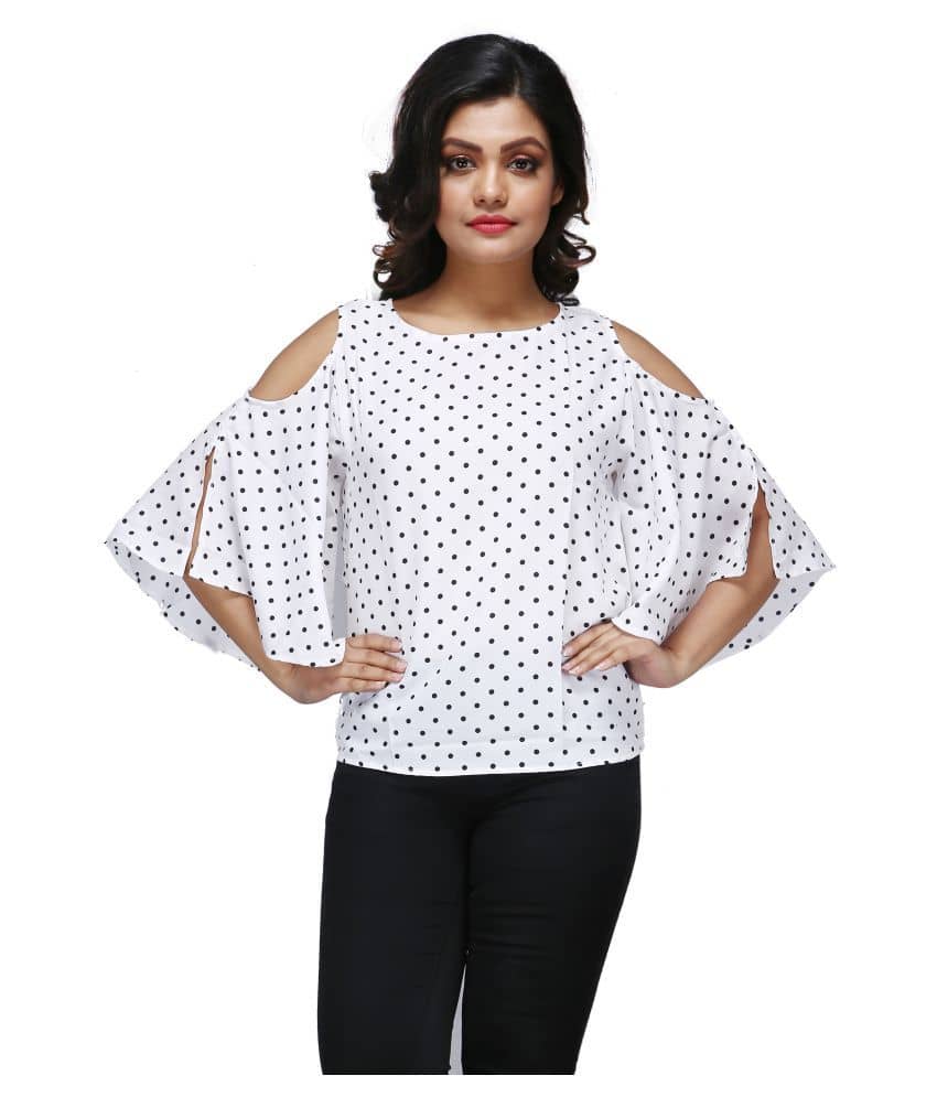 Zadmus Women's Polyester Regular Top ( White )