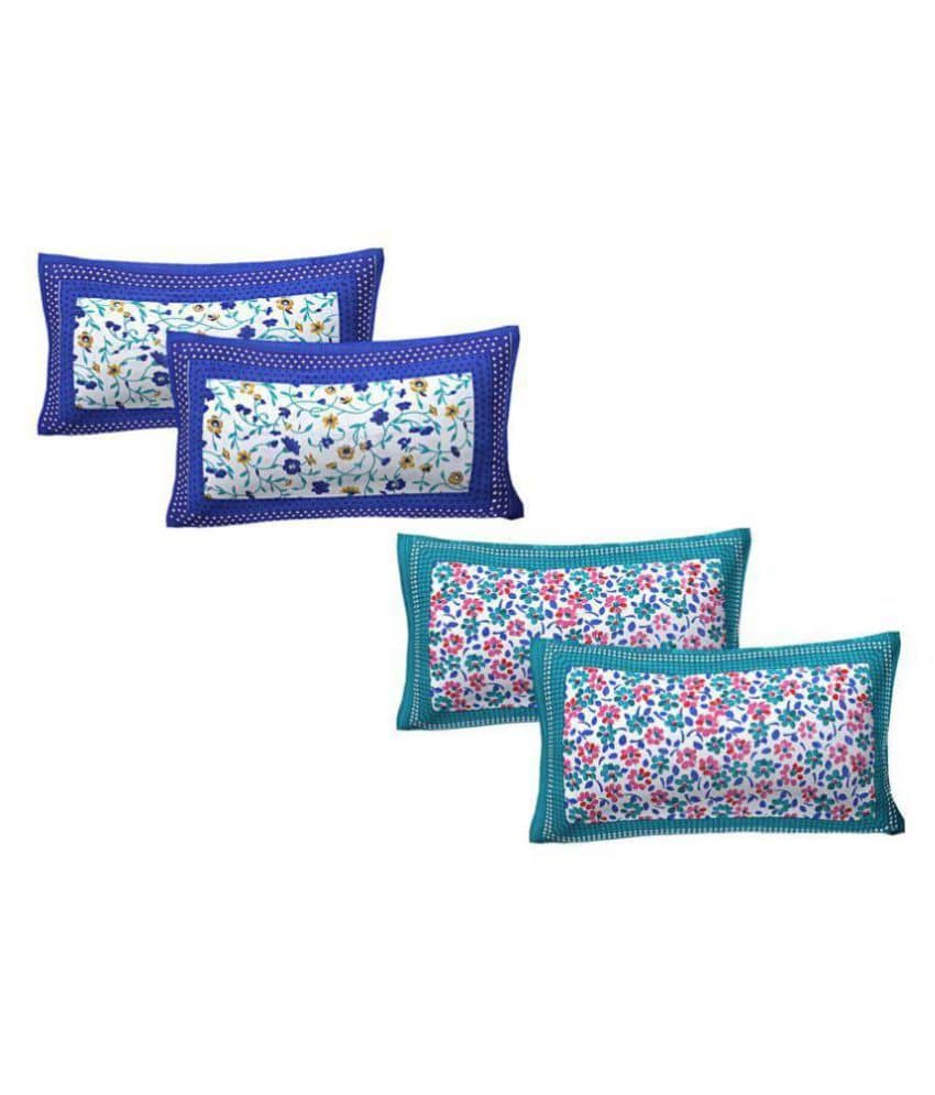 AJ Home Pack of 4 Cotton Multi Pillow Cover (17 X 27 Inch)