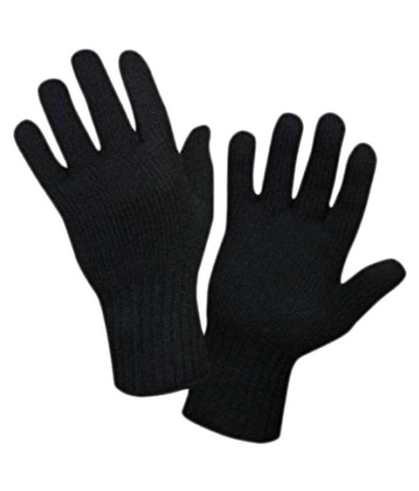 Tahiro Black Woollen Full Finger Gloves - Pack Of 1
