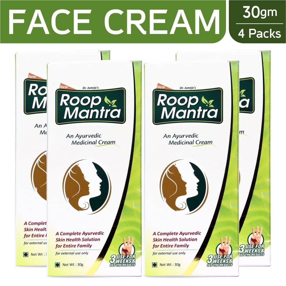 Roop Mantra Face Cream 30gm, Pack of 4 (Ayurvedic Cream for Men & Women, Helpful in Acne, Pimples, Boils, Skin Infections) - For All types of Skin Roop Mantra Face Cream 30gm, Pack of 4 (Ayurvedic Cream for Men & Women, Helpful in Acne, Pimples, Boils, Skin Infections) - For All types of Skin