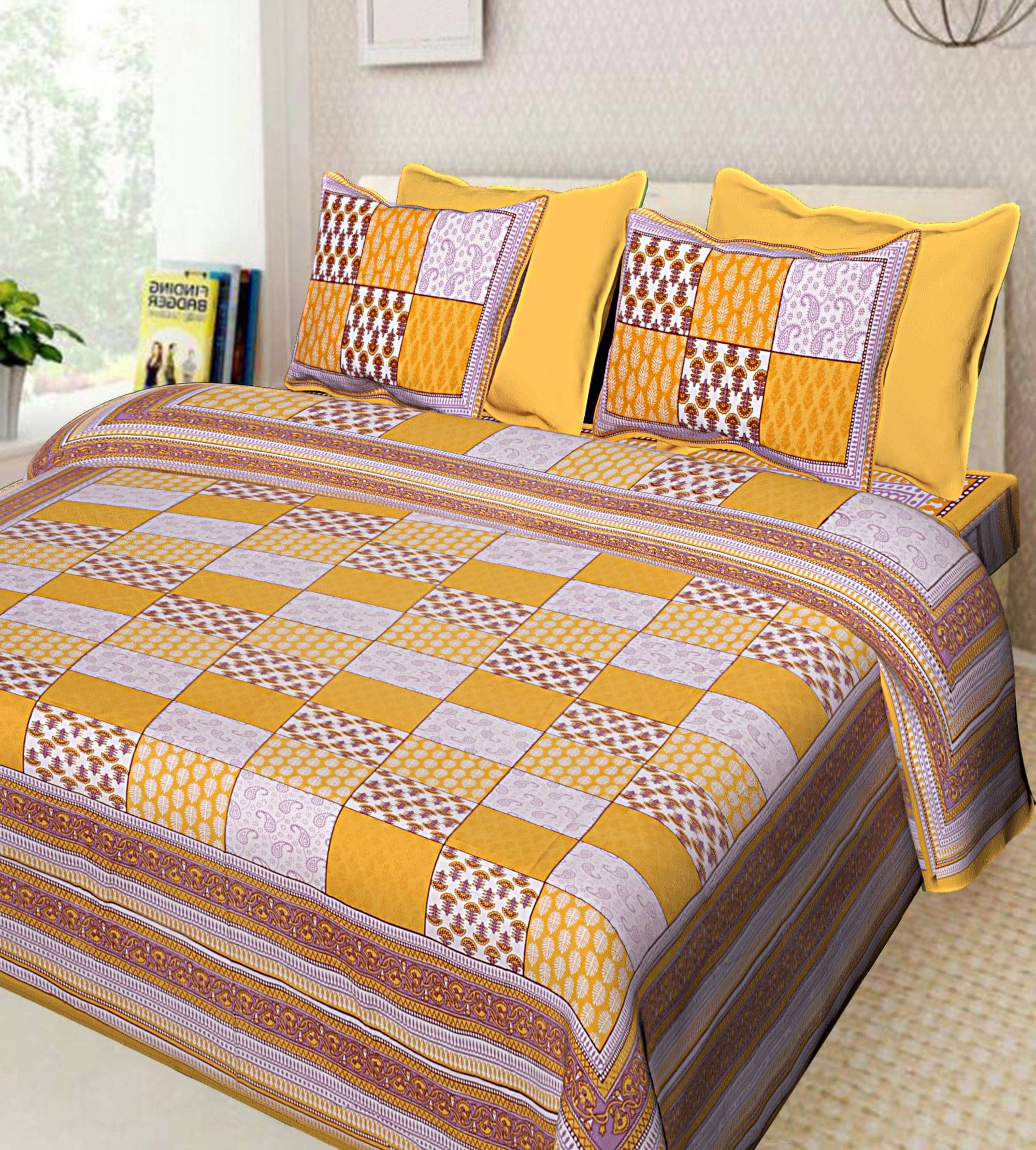     			Uniqchoice Cotton King Bedsheet ( Yellow )