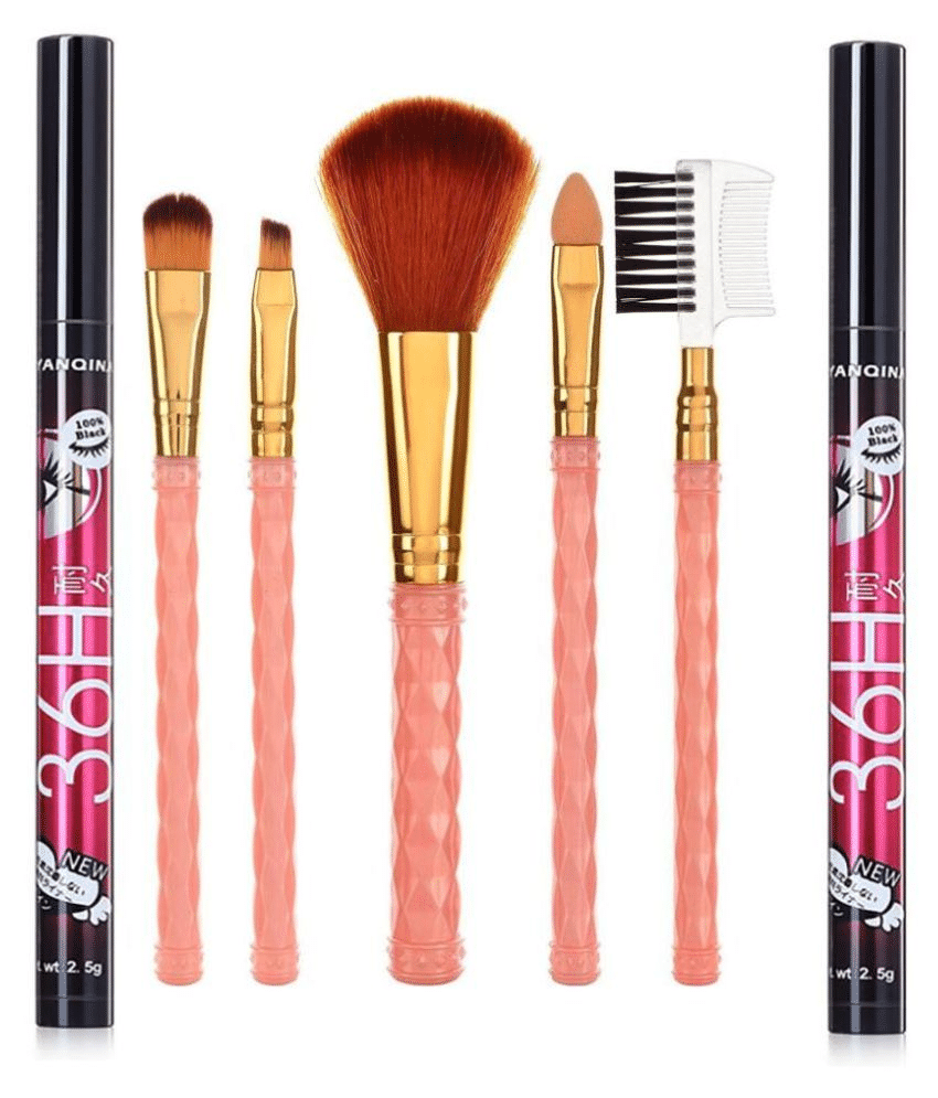 RTB Makeup Brush Set of 5 with 2 Pencil Eyeliner 36 hrs Black 10 gm Pack of 3 RTB Makeup Brush Set of 5 with 2 Pencil Eyeliner 36 hrs Black 10 gm Pack of 3
